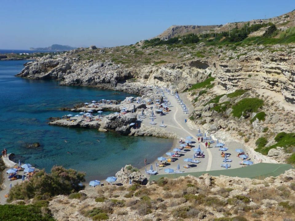 Strand mit Strandbar Hotel Kalithea Horizon Royal