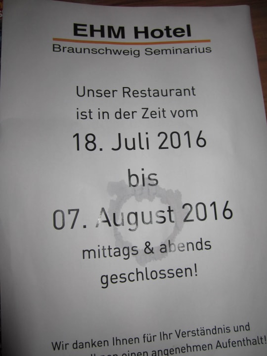 All inclusive sieht anders aus Best Western Hotel Braunschweig Seminarius