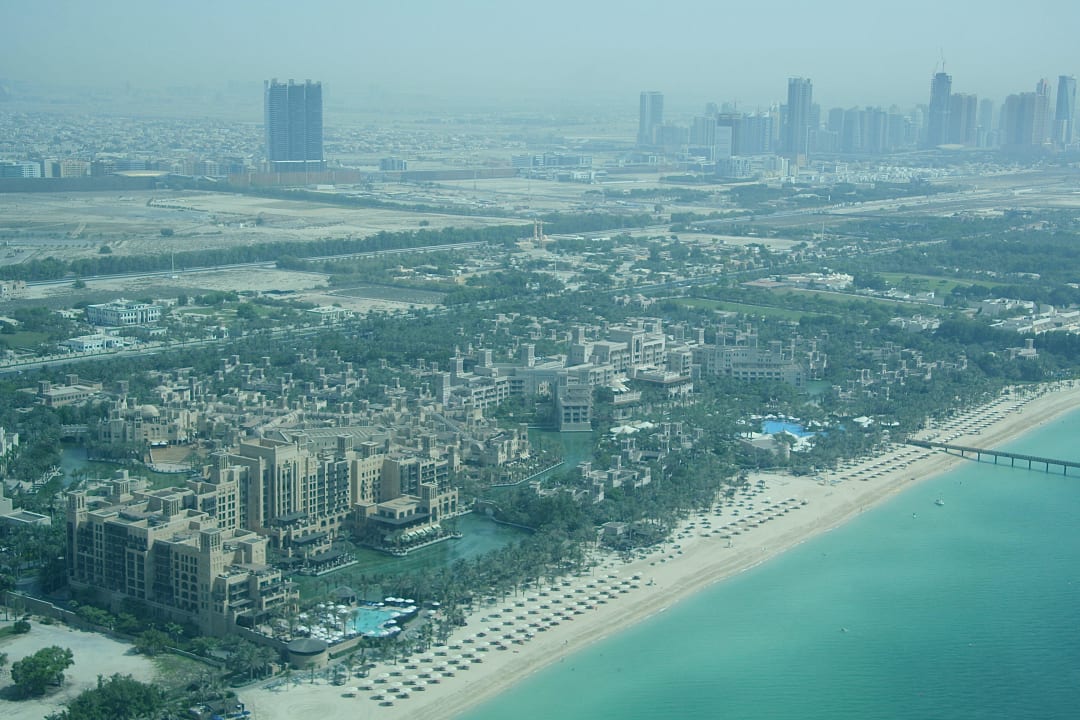 Blick aus dem Restaurant des Burj al arab Jumeirah Mina A'Salam