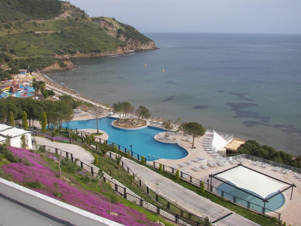 Aussicht vom Haupthaus Lobbyterrasse Aria Claros Beach & Spa Resort