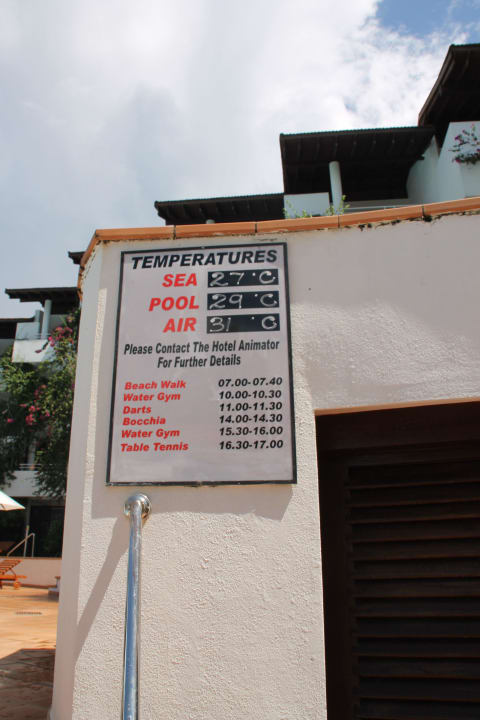 Anzeige der Temperaturen Hotel Lanka Princess Ayurveda