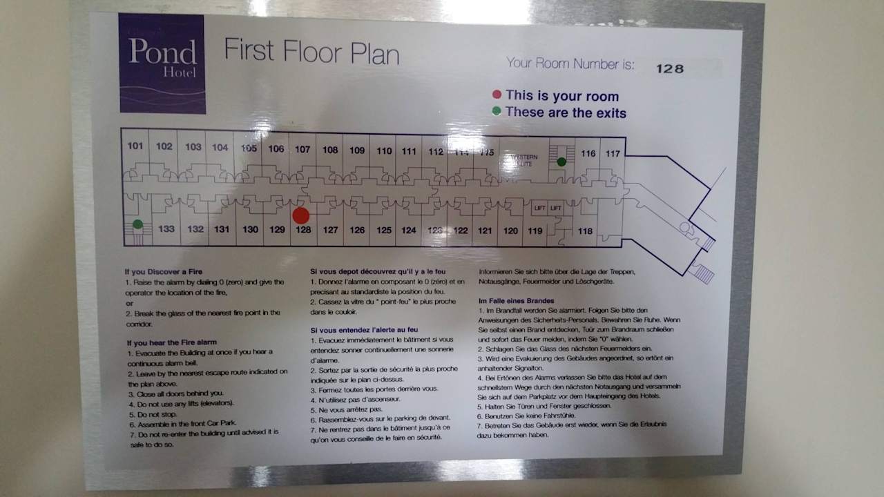 Plan in Zimmer 128 Leonardo Inn Glasgow West End