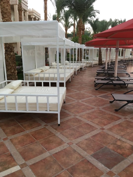 Betten am Pool mit Windschutz Pickalbatros Palace Resort