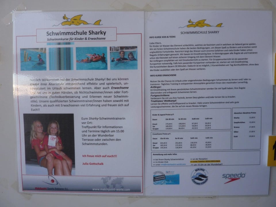 Flyer Schwinnschule Atlantica Marmari Palace