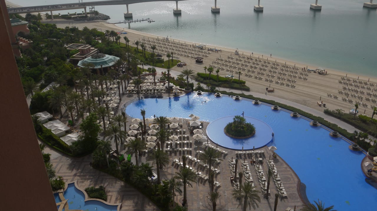 Der Ausblick vom Hotel auf die Anlage Atlantis, The Palm