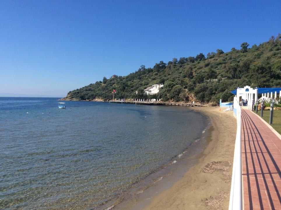 Strandabschnitt in Richtung Badeplattform Paloma Pasha