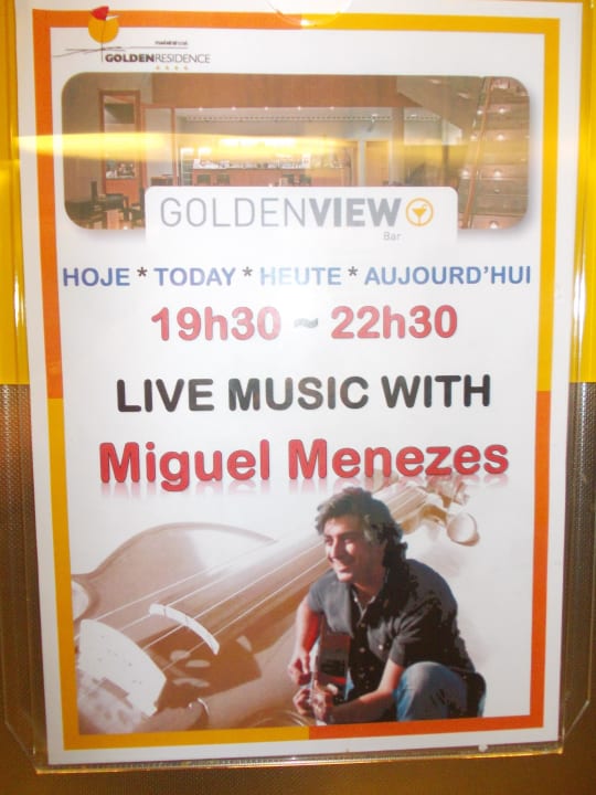 Ankündigungsplakat der abendlichen Unterhaltung Hotel Golden Residence