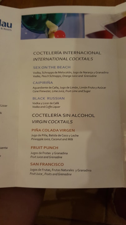 Auswahl Getränk  Blau varadero - Adults only