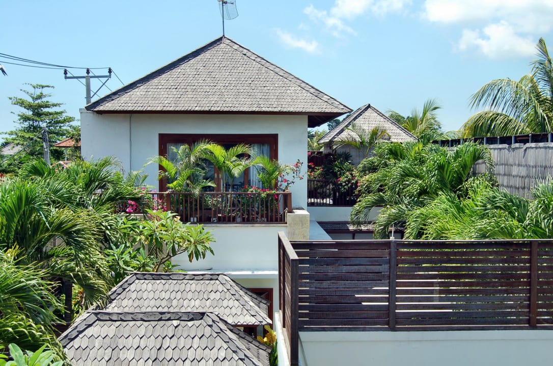 Blick von der einen Villa zur identischen Zweiten Villa Vanilla