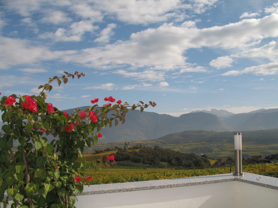 Blick vom Balkon ins Tal über die Weinberge Residence & Garden Hotel DAS MATSCHER