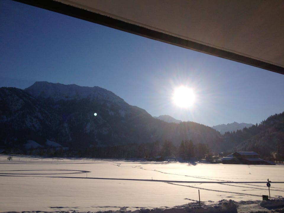 Aussicht Wohnzimmer Sonnenaufgang Ferienwohnung Höhenrausch