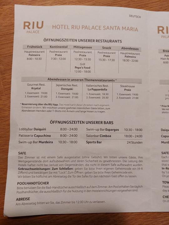 Sonstiges Hotel Riu Palace Santa Maria