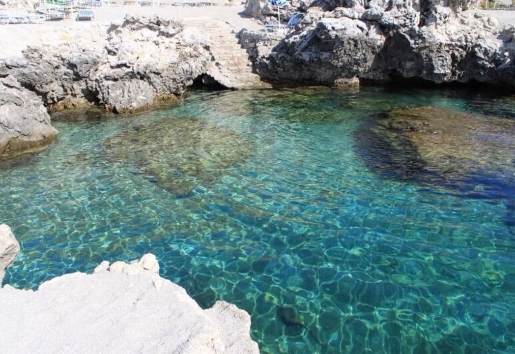 Hotelbucht...glasklares, Türkis blaues Meer Hotel Kalithea Horizon Royal