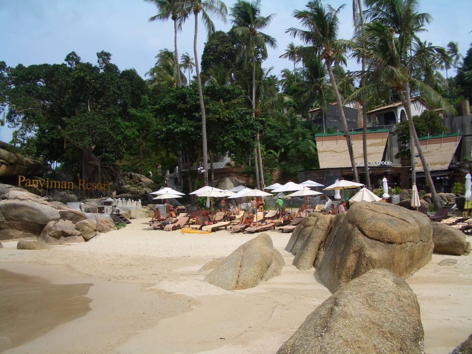 Blick auf Hotelstrand Panviman Resort Koh Phangan