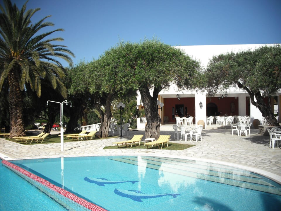 Sehr gepflegter Pool mit Frühstücksveranda Paradise Hotel Corfu