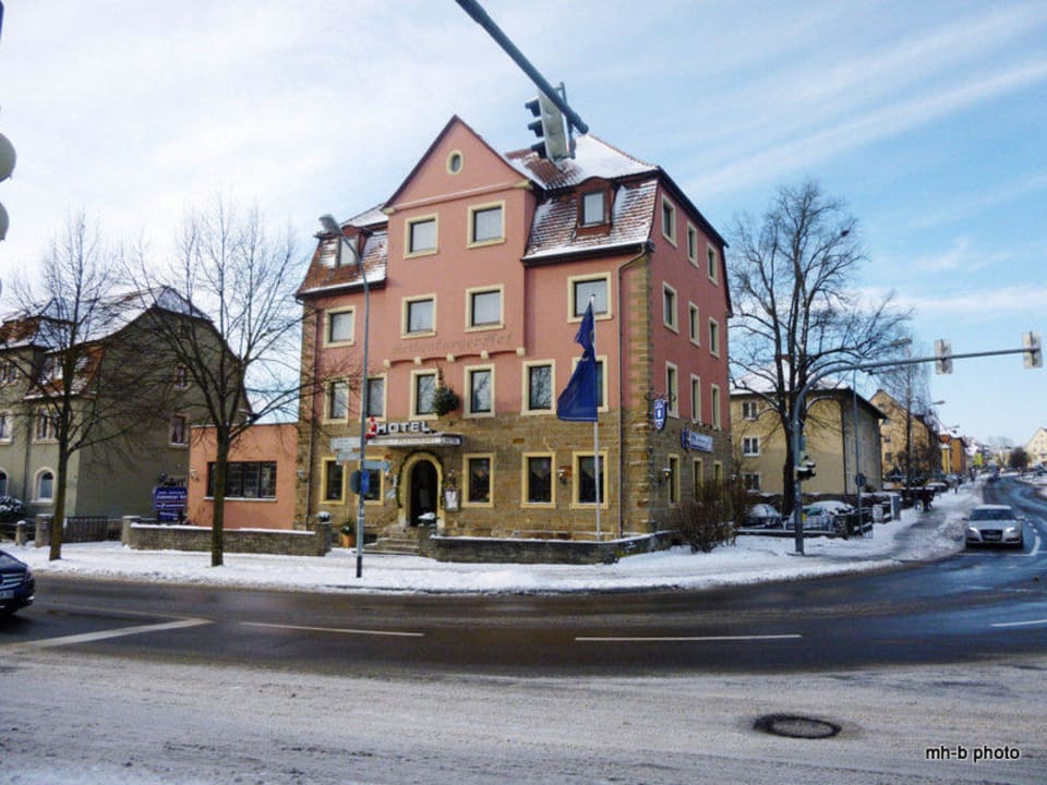 Ansicht vom Bahnhofsvorplatz Hotel Rothenburger Hof