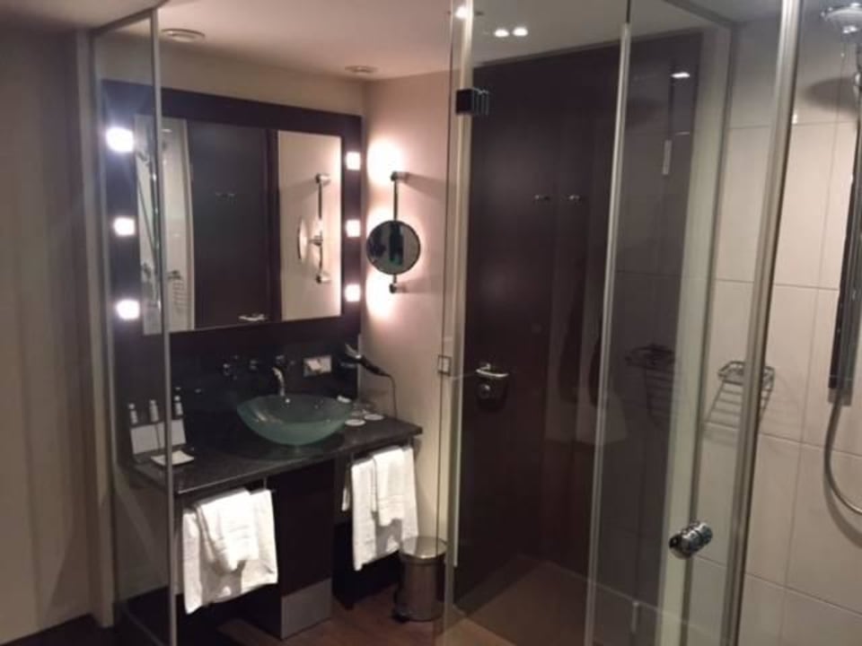 Dusche und Waschbecken Flemings Hotel Wien-Stadthalle