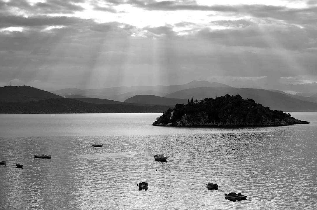 Blick vom Balkon Hotel Aris
