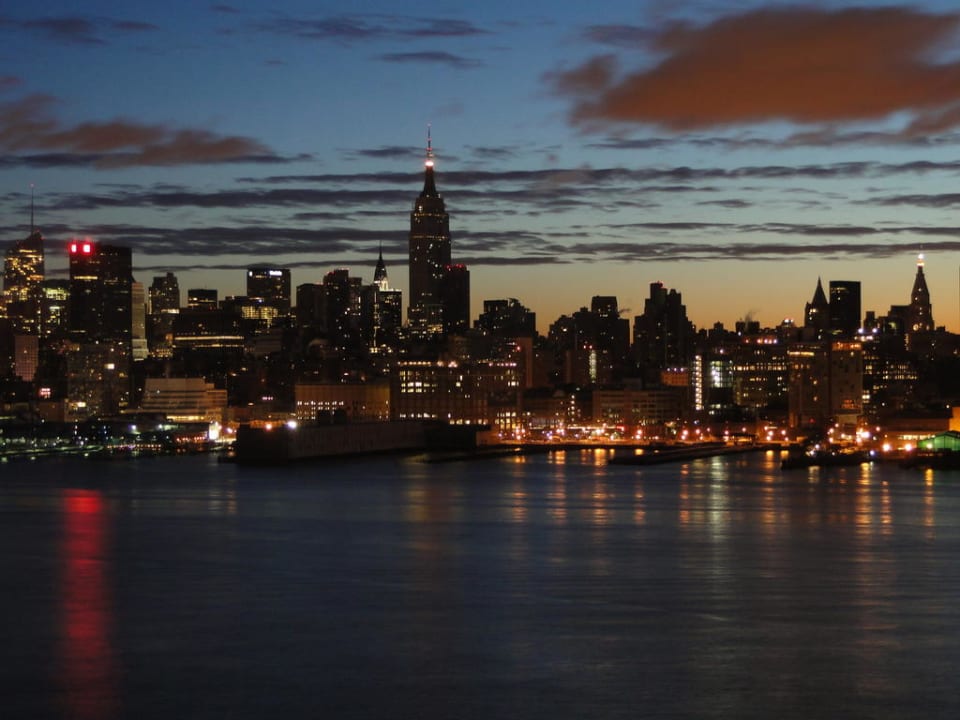 Ausblick von unserem Zimmerfenster aus Skyline NYC W Hotel Hoboken