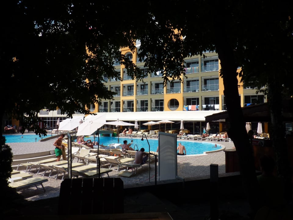 Schöne erhöhte Sitzposition untr Bäumen HVD Viva Club Hotel