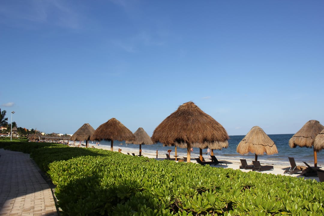 Blick von der Hotelanlage auf den Strand Ocean Coral & Turquesa by H10