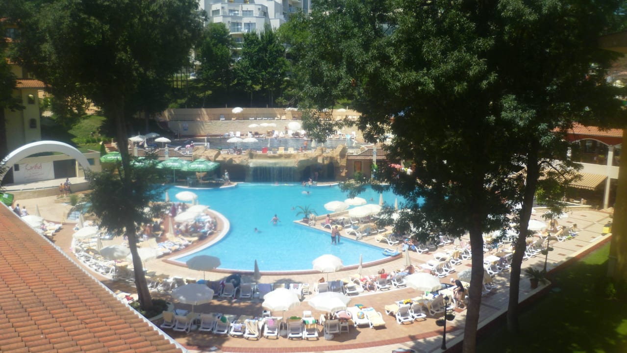 Blick aus unserem Zimmer Auf die Poolanlage GRIFID Aqua Club Bolero