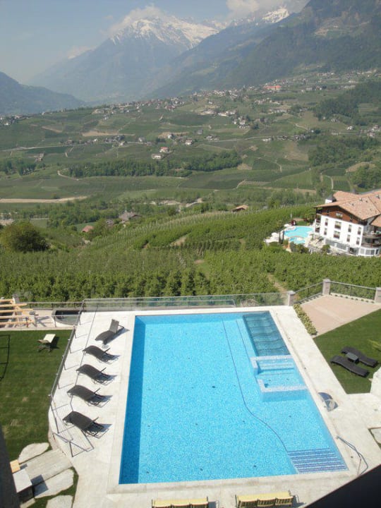 Aussicht Suite auf blaue "Lagune" Hotel Resmairhof