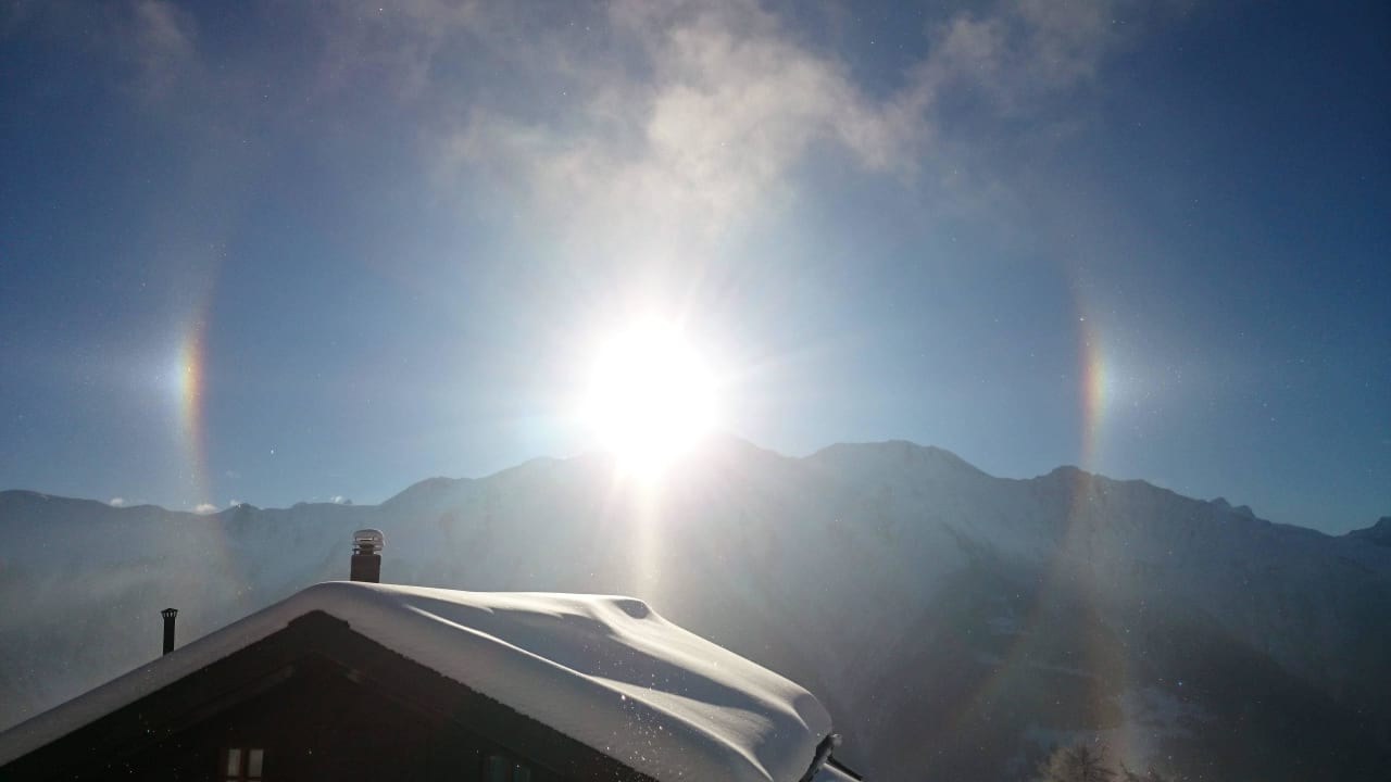 Ein herrlicher Wintermorgen. Fensterblick Ferienwohnung Jonathan Parterre