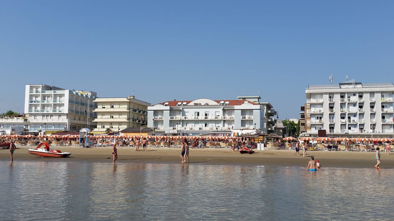 Vom Wasser aus gesehen Hotel Alba d'Oro