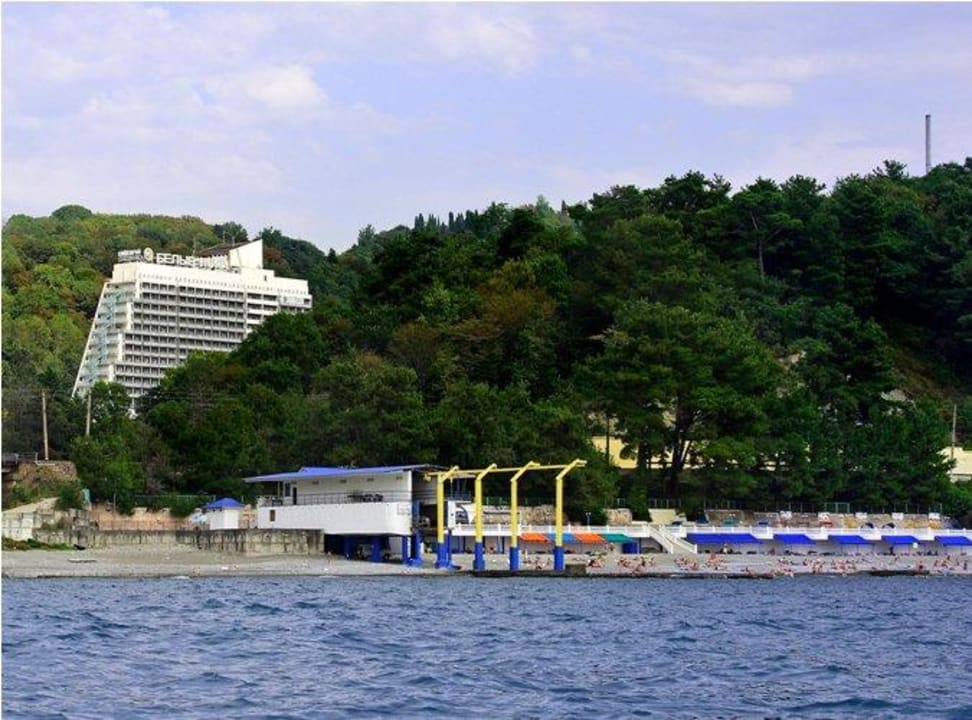 Вид на санаторий с моря Sanatorium Weiße Nächte / Санаторий Белые Ночи