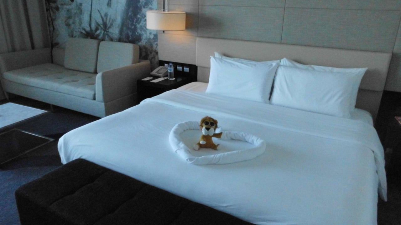 Selbst unser Maskottchen wurde verwöhnt Hotel Le Meridien Al Aqah Beach Resort