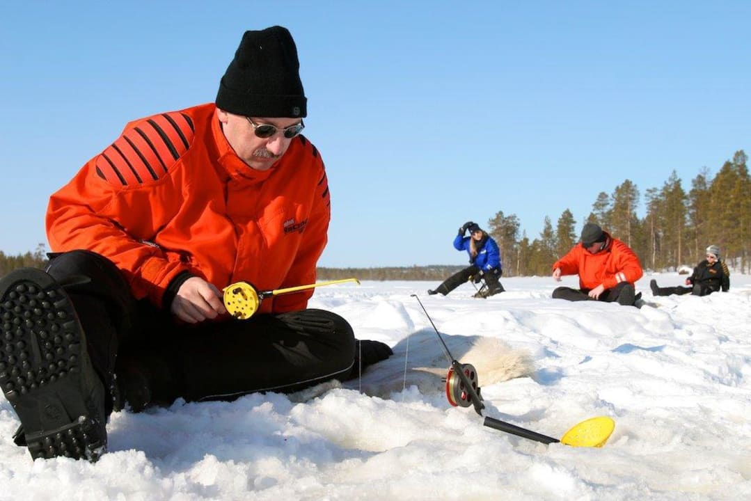 Eisfischen Luxus Ferienhäuser Lappland Dream