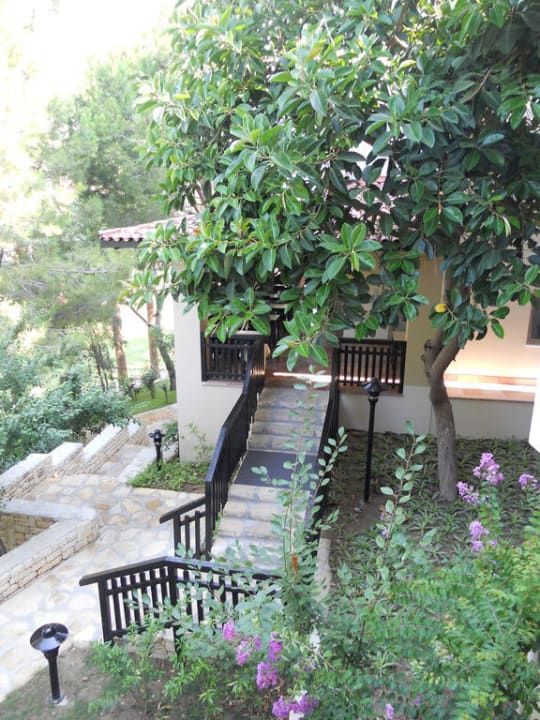 Eingangsbereich Restaurant von unserem Balkon aus Melas Holiday Village