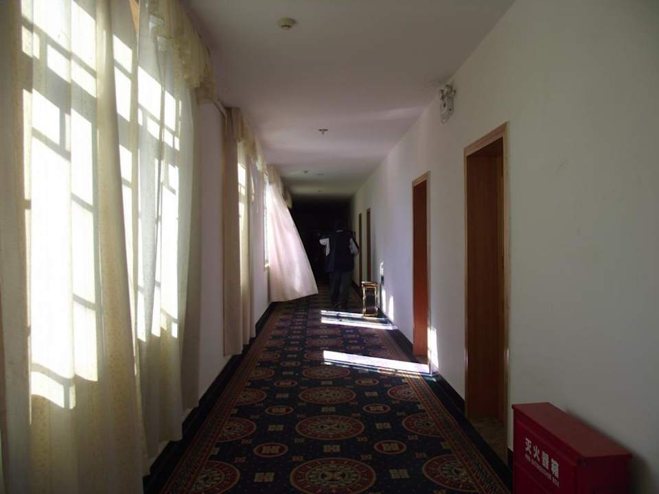 Hotelflur  total verdreckt, Foto täuscht Samye Monastery Guesthouse