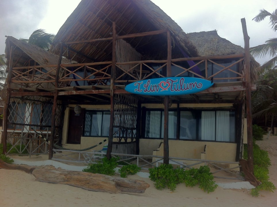 Blick auf die Zimmer Paz, Amor und Viento. Hotel Luv Tulum