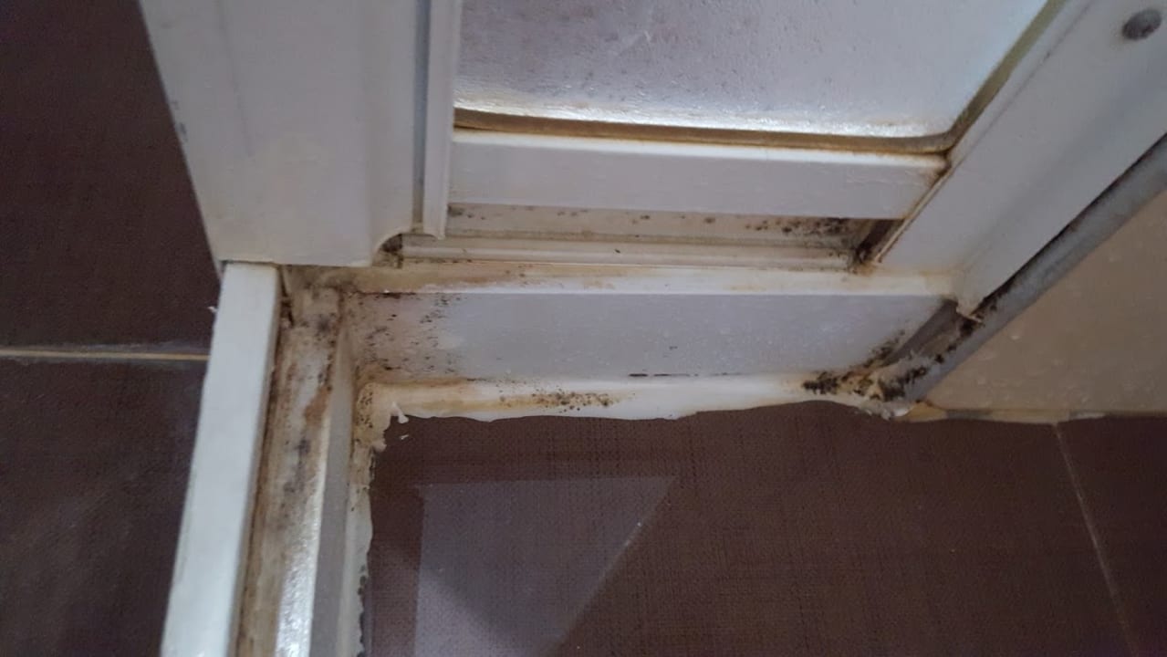 Schmutz und Schimmel in der Dusch-Kabine Hotel Aslan City Kleopatra