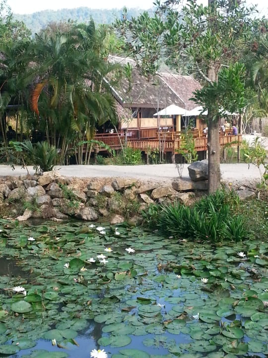 Restaurant mit Sicht auf Teich Ban Sainai Resort