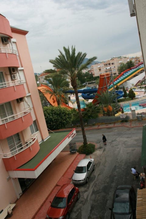 Blick vom Balkon Hotel Aslan City Kleopatra