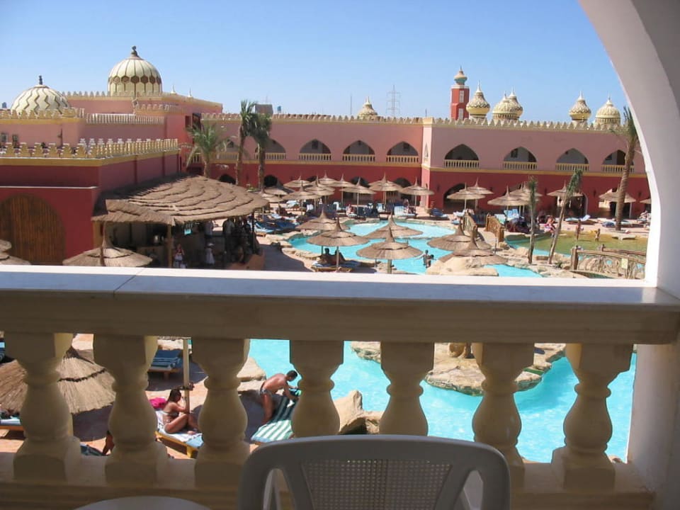 Blick vom Balkon Pickalbatros Alf Leila Wa Leila Resort - Neverland Hurghada