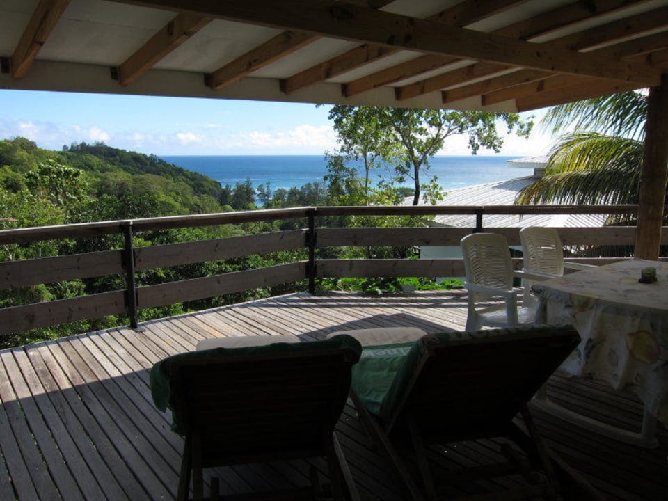 Terrasse Bungalow Banane Hotel Anse Takamaka View