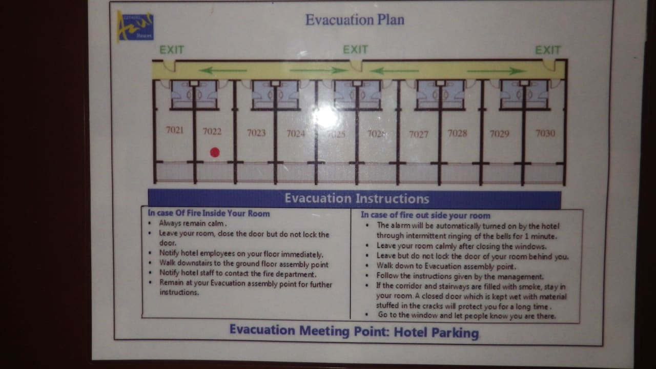 Fluchtplan vom Zimmer 7022 Pickalbatros Citadel Resort