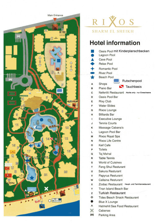 Lageplan Rixos Sharm El Sheikh Adults Only 18 +