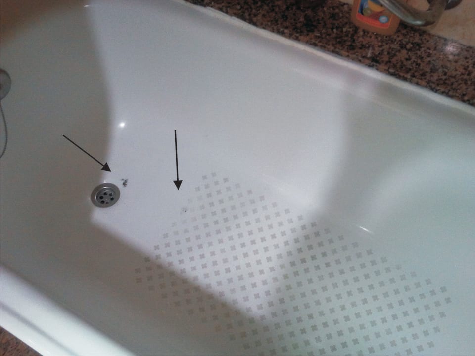 Emailleschäden in Badewanne Hotel Riu Ocho Rios