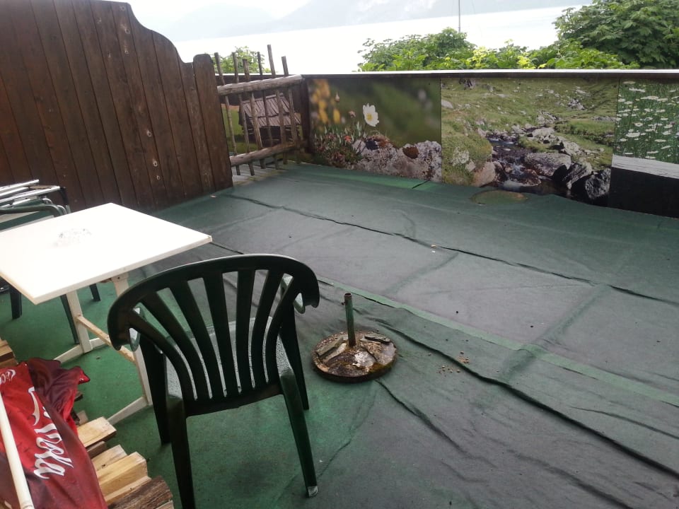 Balkon - unschön mit Vlies ausgelegt Hotel Seegasthof Gamsjaga