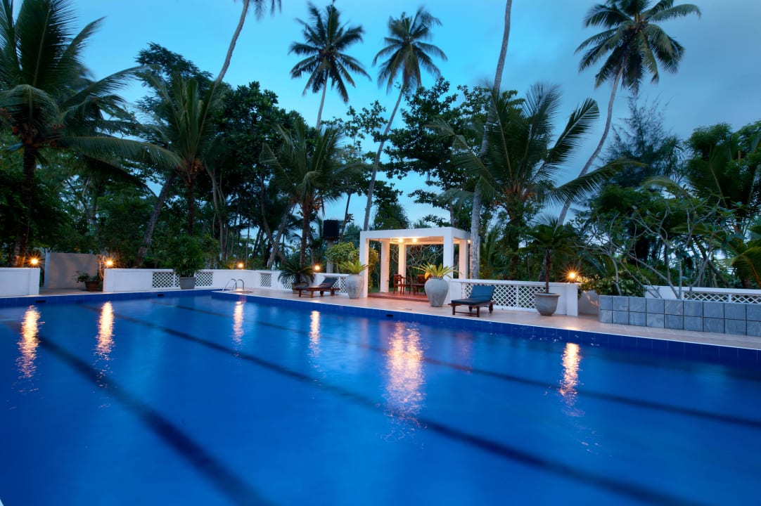 Pool in the evening Surya Lanka Ayurveda Beach Resort