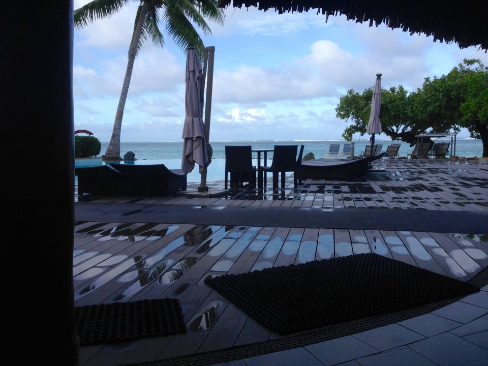 Aus dem Frühstücksraum aufgenommen Hotel Maitai Lapita Village Huahine