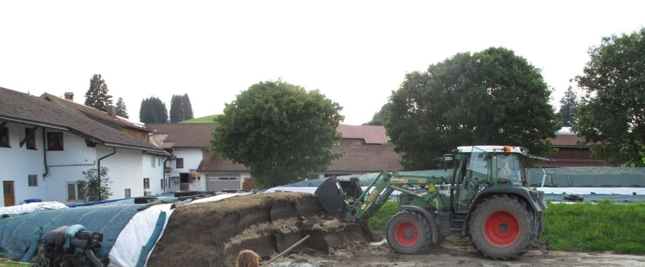 Im Hintergrund links die Unterkunft Ferienhof Baldauf