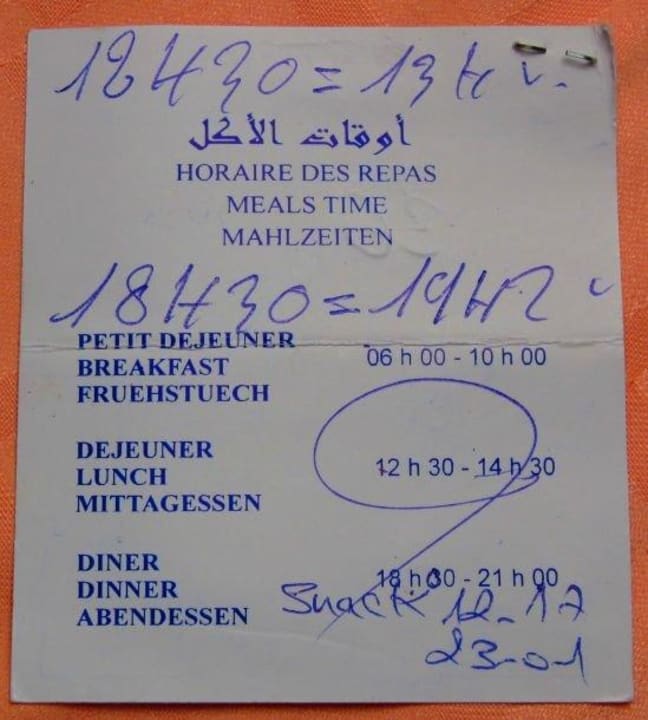 Begrenzte feste und kurze Essenszeiten Houda Golf & Beach Club