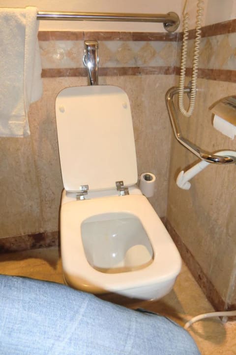 WC im Rollizimmer zu nieder und kleiner Haltegriff Continental Hotel Hurghada