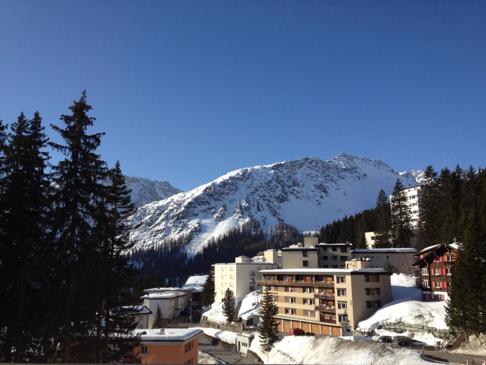 Sicht vom Balkon, 1.Stock Waldhotel Arosa